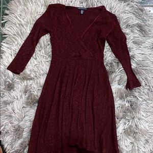 Dark purple dress with opening in front